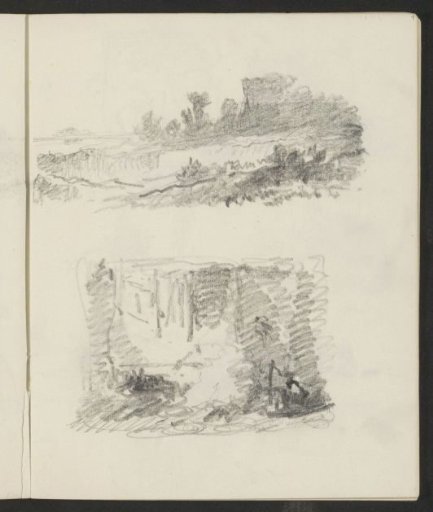 Landscape with water and a study