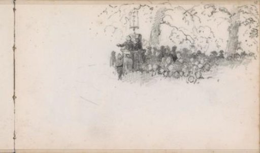 Collection of Figures Under a Group of Trees