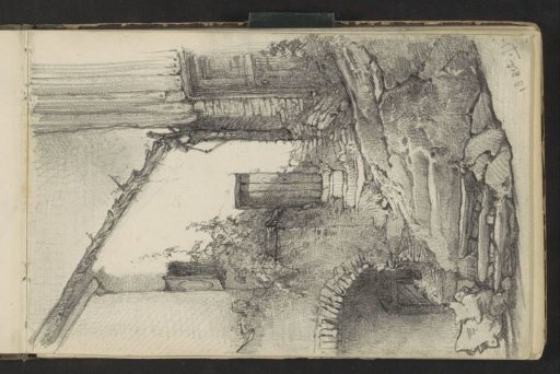 Stone staircase alongside the facade of a house
