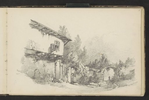 House with shutters in a landscape
