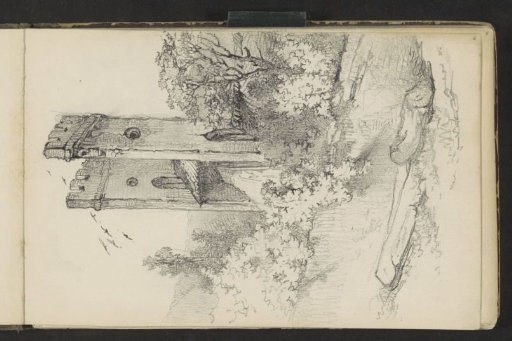 Landscape with a stone tower with battlements