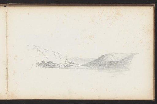 Church between mountains on the Rhine