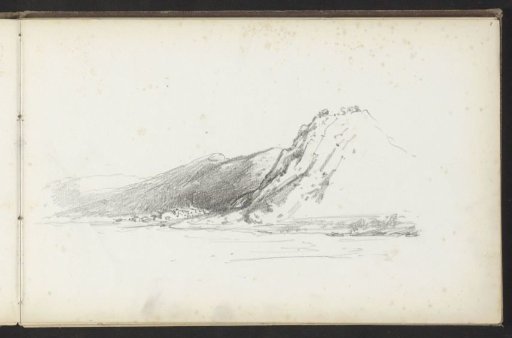 Village at the foot of a mountain, probably on the Rhine