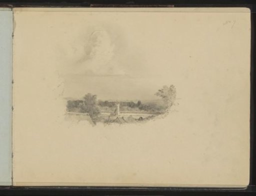 Landscape with a sailing ship on a river