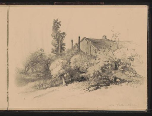 View of a house among the trees from Villa Nova in Oosterbeek