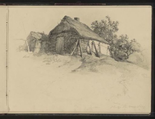 Hut with a thatched roof
