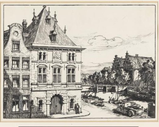 View of the Waag Building and the Gravensteins Bridge in Haarlem
