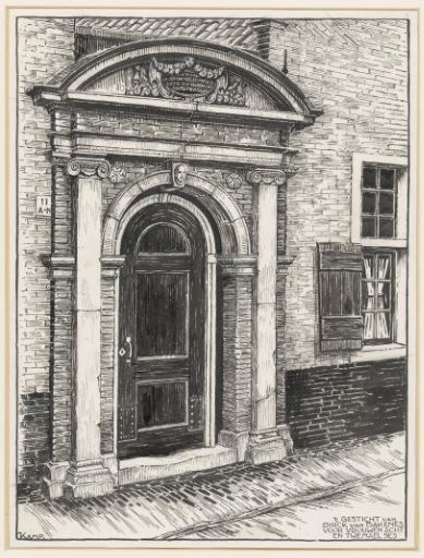 Entrance of the Hofje van Bakenes on the Wijde Appelaarsteeg in Haarlem
