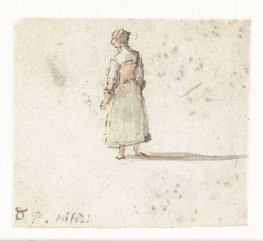 Standing woman, seen from behind