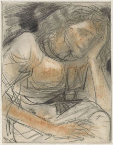 Woman with hand under head