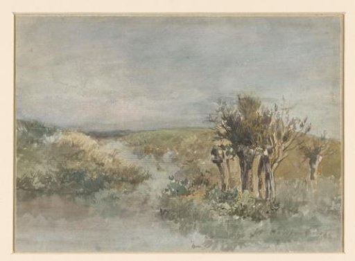 Landscape with Pollarded Willows Along a Ditch