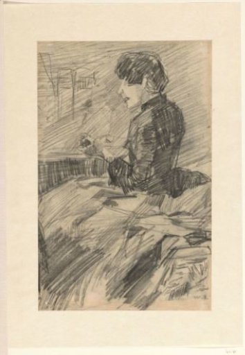 Seated Young Woman, Facing Left