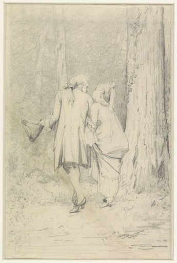 Walking Couple in a Wood
