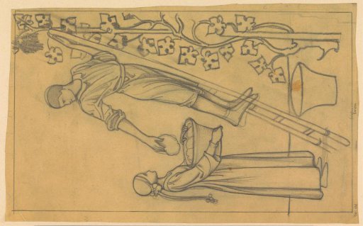 Design for a wall painting in the Beurs van Berlage: picking grapes