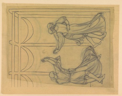 Design for a wall painting in the Beurs van Berlage: two dancing couples