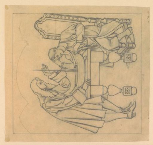 Design for a wall painting in the Beurs van Berlage: Tsar Peter the Great, being taught navigation by burgomaster Nicolaas Witsen