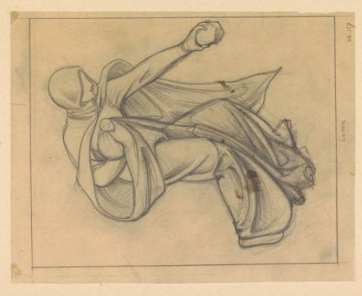 Design for a wall painting in the Beurs van Berlage: Woman bending to pick up a stone