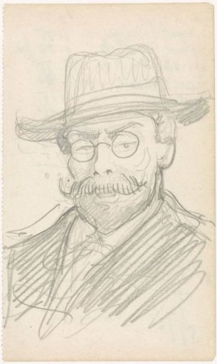 Portrait of a gentleman with hat and glasses