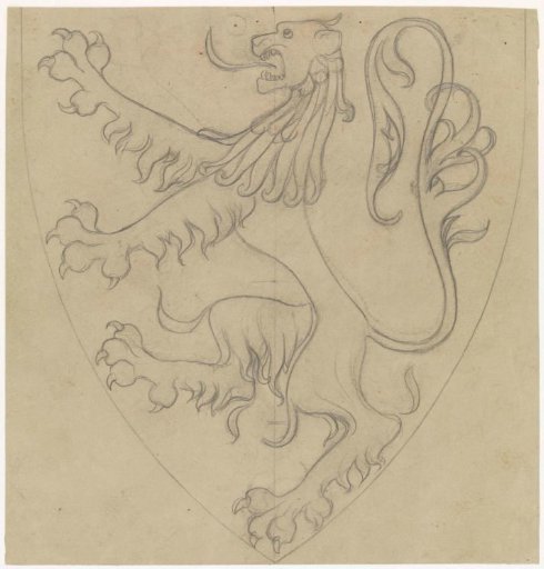 Coat of arms with climbing lion