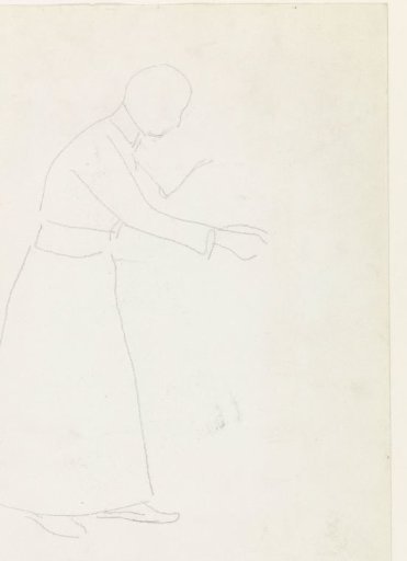 Standing figure, to the left