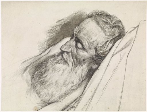 Head of an old man on his deathbed