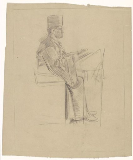 Preliminary Study for the First Bossche Wall: A Seated Magistrate, Facing Right