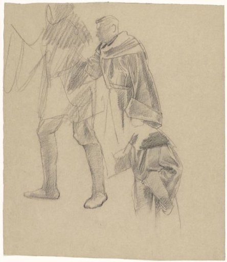Study for the First Bossche Wall: three studies of a monk