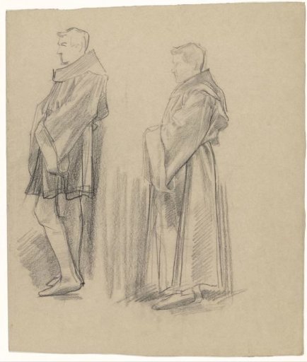 Study for the First Bossche Wall: two studies of a monk