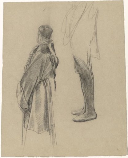 Two Studies of a Standing Monk, Facing Left