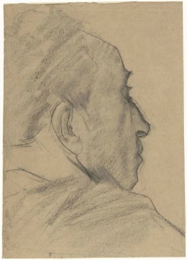 Man's head, facing right