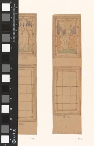 Design for Stained Glass with the Metamorphosis of Philemon and Baucis