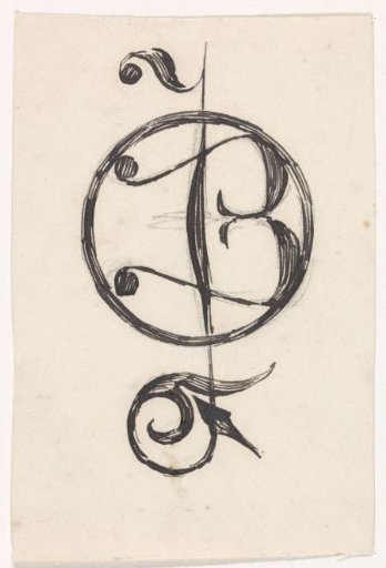 Design for a monogram with the letters J and B