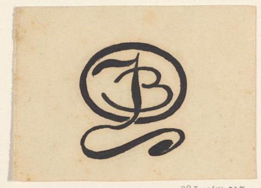 Design for a monogram with the letters J and B