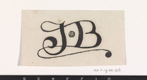 Design for a monogram with the letters J and B