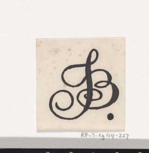 Design for a monogram with the letters J and B
