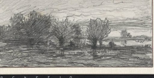 Sketch of a landscape with pollard willows