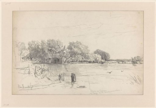 Farmhouse under trees by a pool