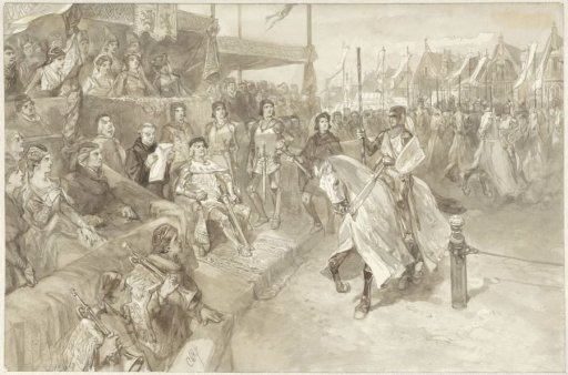 Tournament game in Haarlem, illustration of an episode from The Rose of Dekama