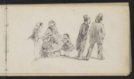 Woman with Child and Two Men