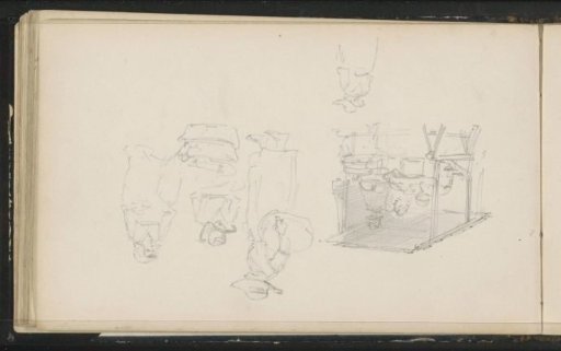 Study sheet with figures and a stall