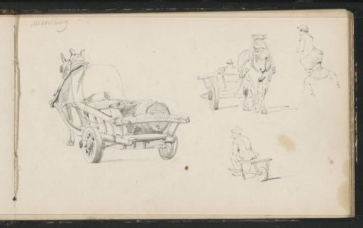 Study sheet with carts and figures in Middelburg