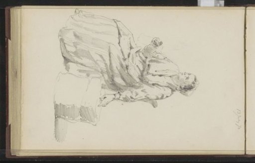 Woman next to a sack, possibly with potatoes