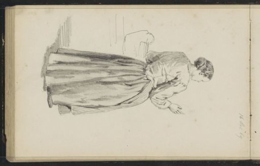 Woman beside a basket