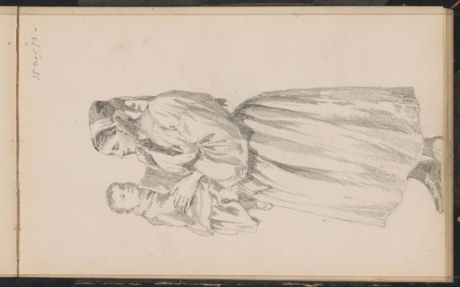 Woman in traditional dress with a child on her arm
