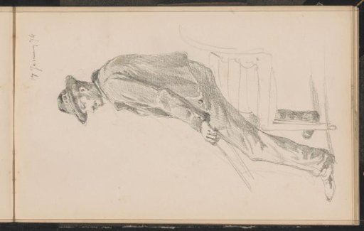 Man with a hat on a chair