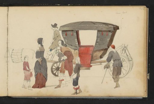 Figures with a carriage