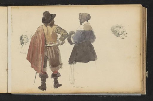 Figures in seventeenth-century dress and a dog