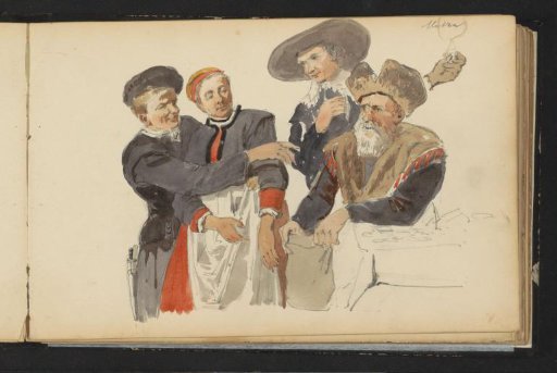 Company in seventeenth-century dress