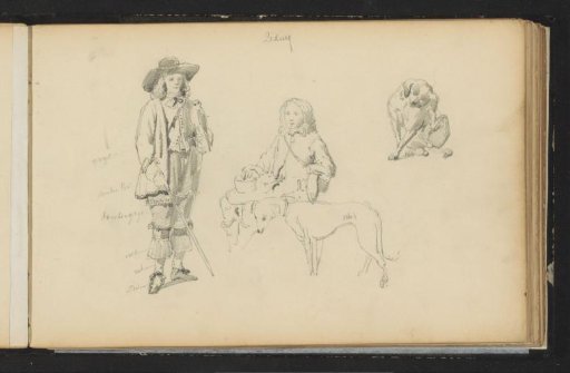 Two boys and two dogs
