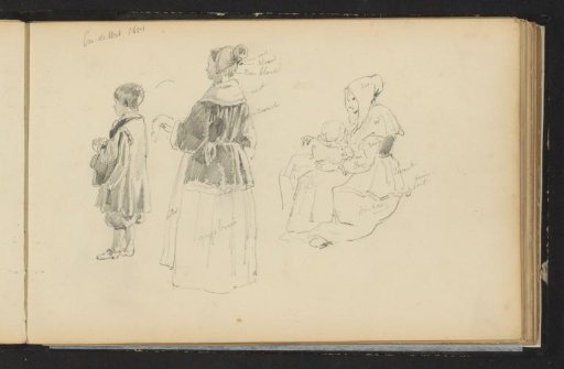 Women and children in seventeenth-century clothing